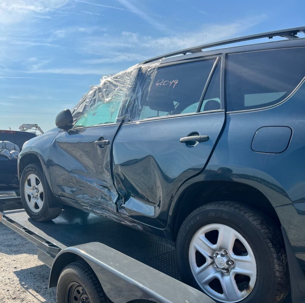 damaged vehicle body